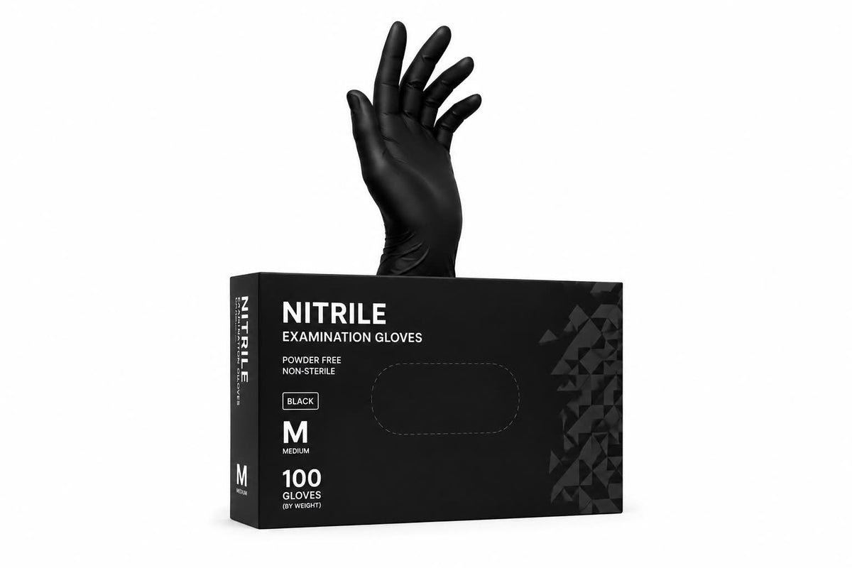 BLACK NITRILE GLOVES – 100 PCS